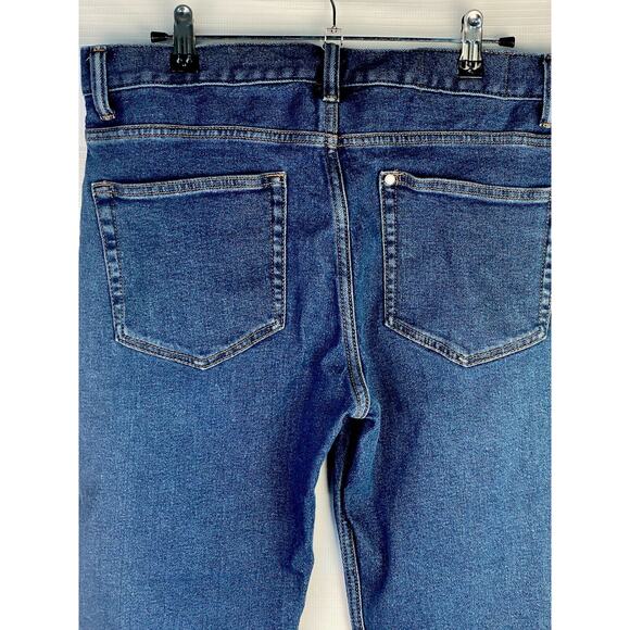 Slim Coupe Etroite Men's Blue Straight Denim Jeans Size 32/32 - Picture 4 of 6